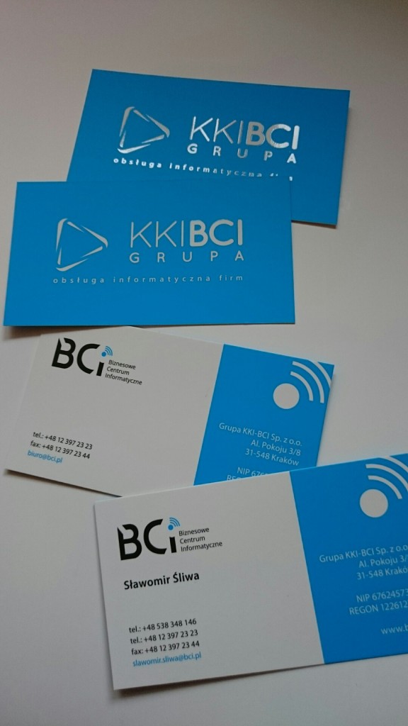 Wizytówki na Kredzie 350g z folią matową i lakierem wybiórczym UV dla KKI-BCI www.okiart.pl projketowanie wizytowki 17