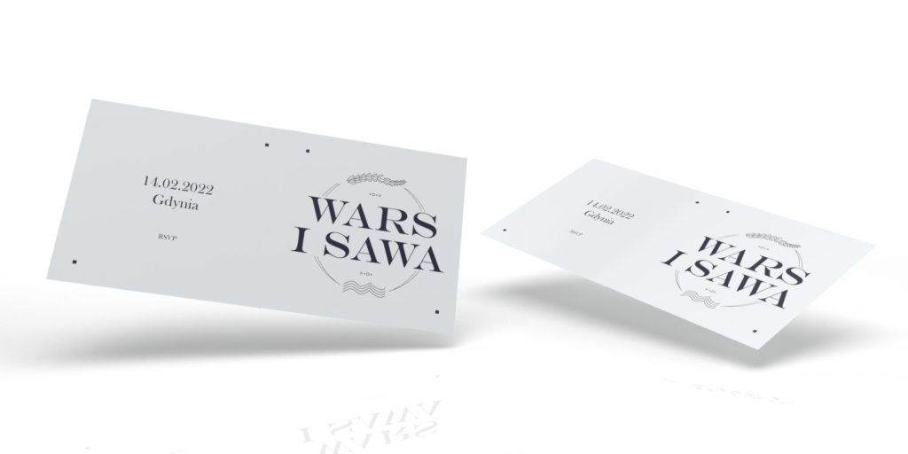 Projekt i druk zaproszeń ślubnych dla Wars i Sawa