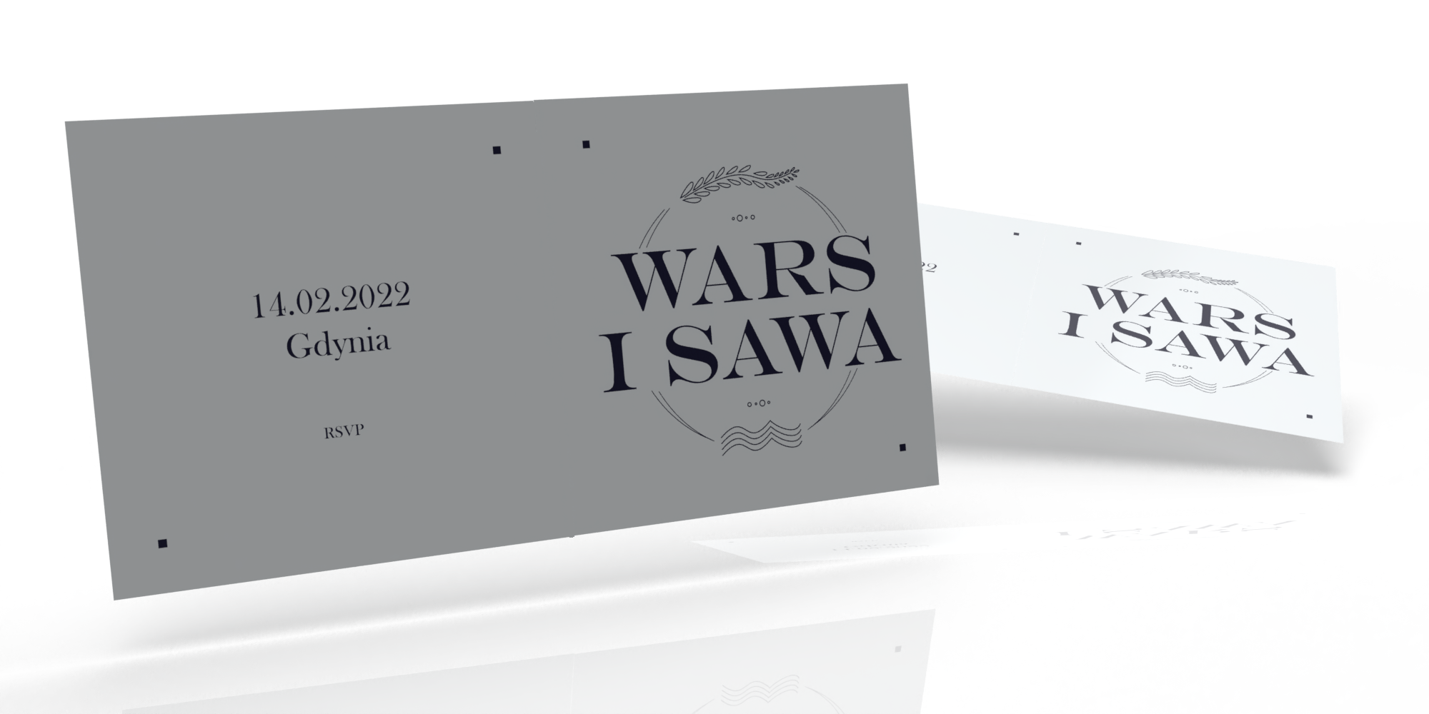 Projekt i druk zaproszeń ślubnych dla Wars i Sawa