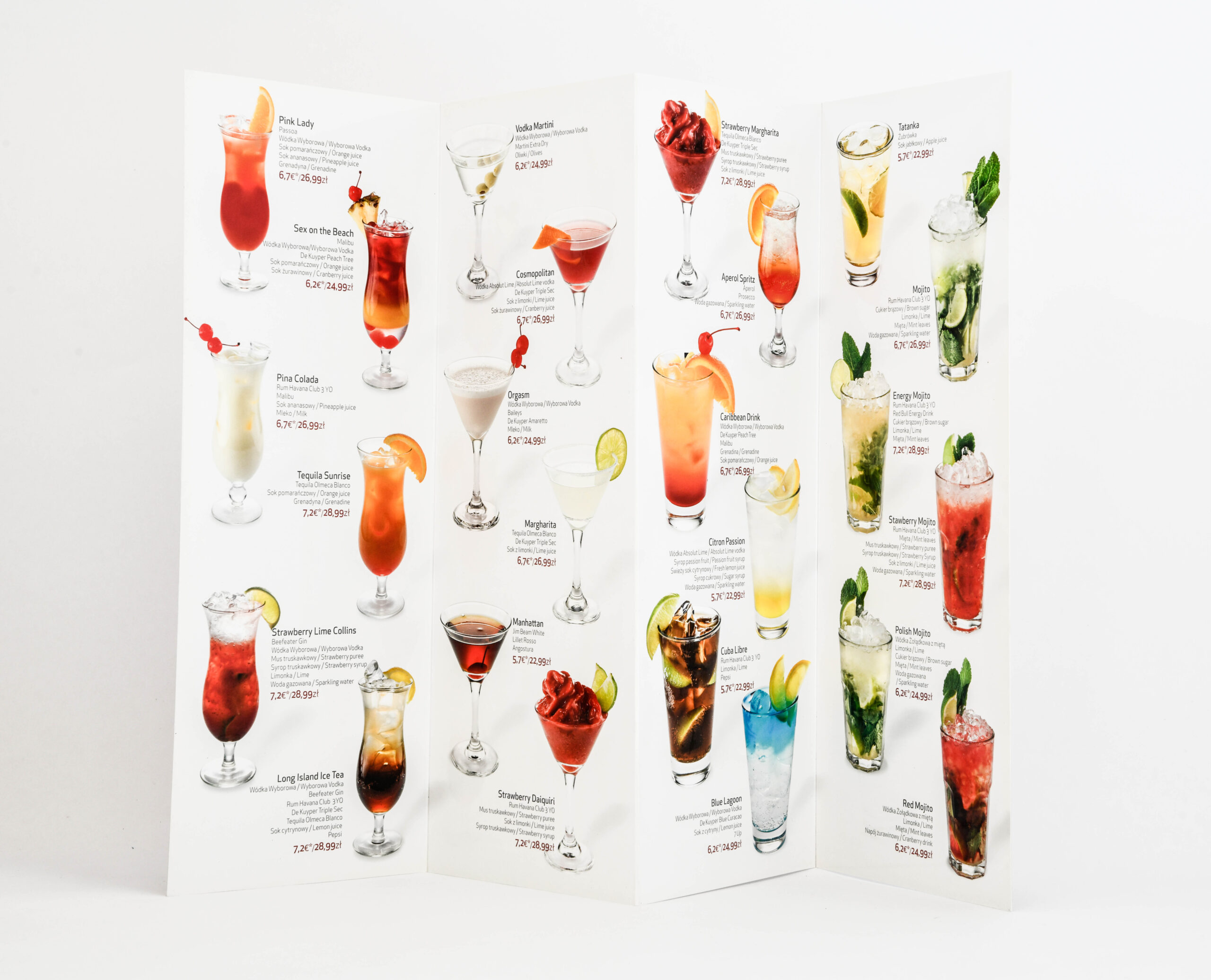 druk menu foliowane dla restauracji , druk menu dla hoteli